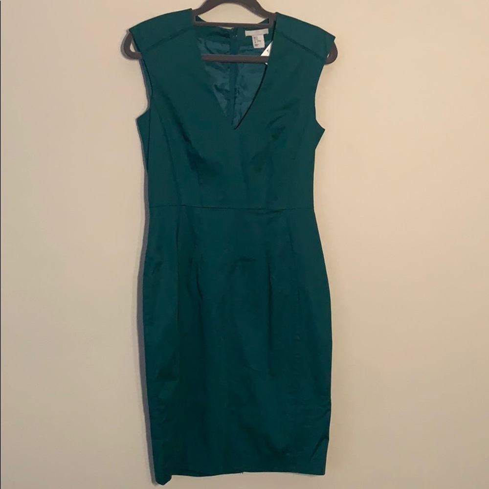 Green a line dress
